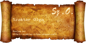 Szakter Olga névjegykártya