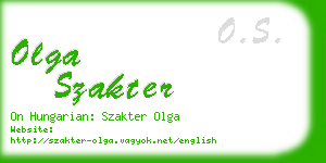 olga szakter business card